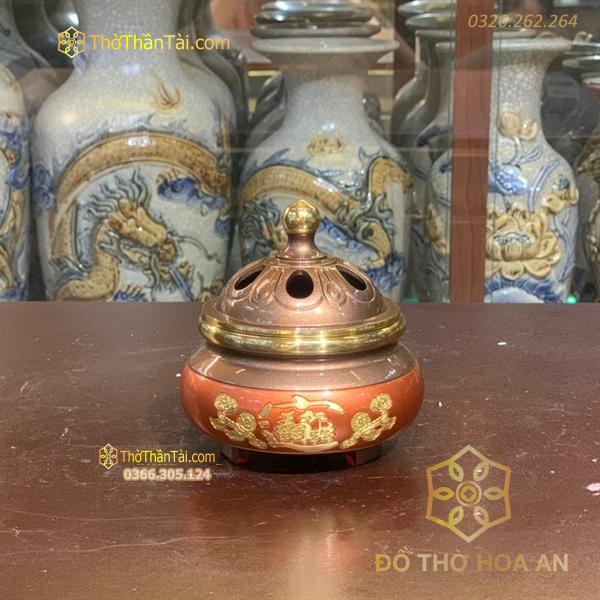 Đốt Trầm Đồng Nâu Khắc Chứ Nổi Đài Loan