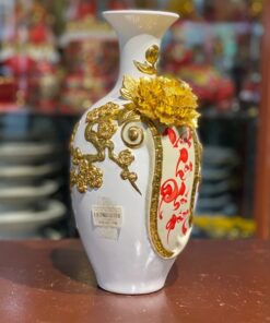 Bảo Bình Vinh Hoa Phú Quý Màu Trắng Dát Vàng