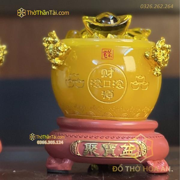 Bồn Tụ Bảo Chiêu Tài Đá Vàng