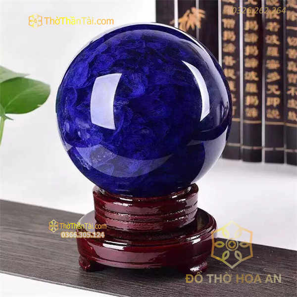 Quả Cầu Màu Xanh Biển Obsidian