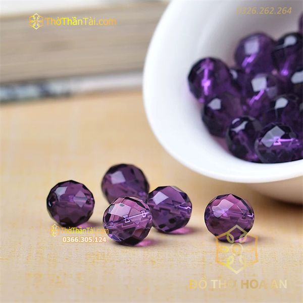 Cầu Treo Phong Thủy Pha Lê Tím Đậm