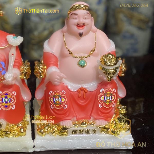 Tượng Thần Tài Thổ Địa Bột Đá Phú Quý Rồng Đỏ