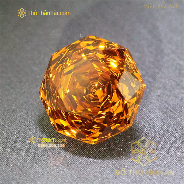 Cầu Treo Phong Thủy Pha Lê Vàng Đậm