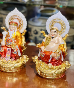 Tượng Thần Tài Thổ Địa Hiệu Ứng Đồng Gấm Đỏ