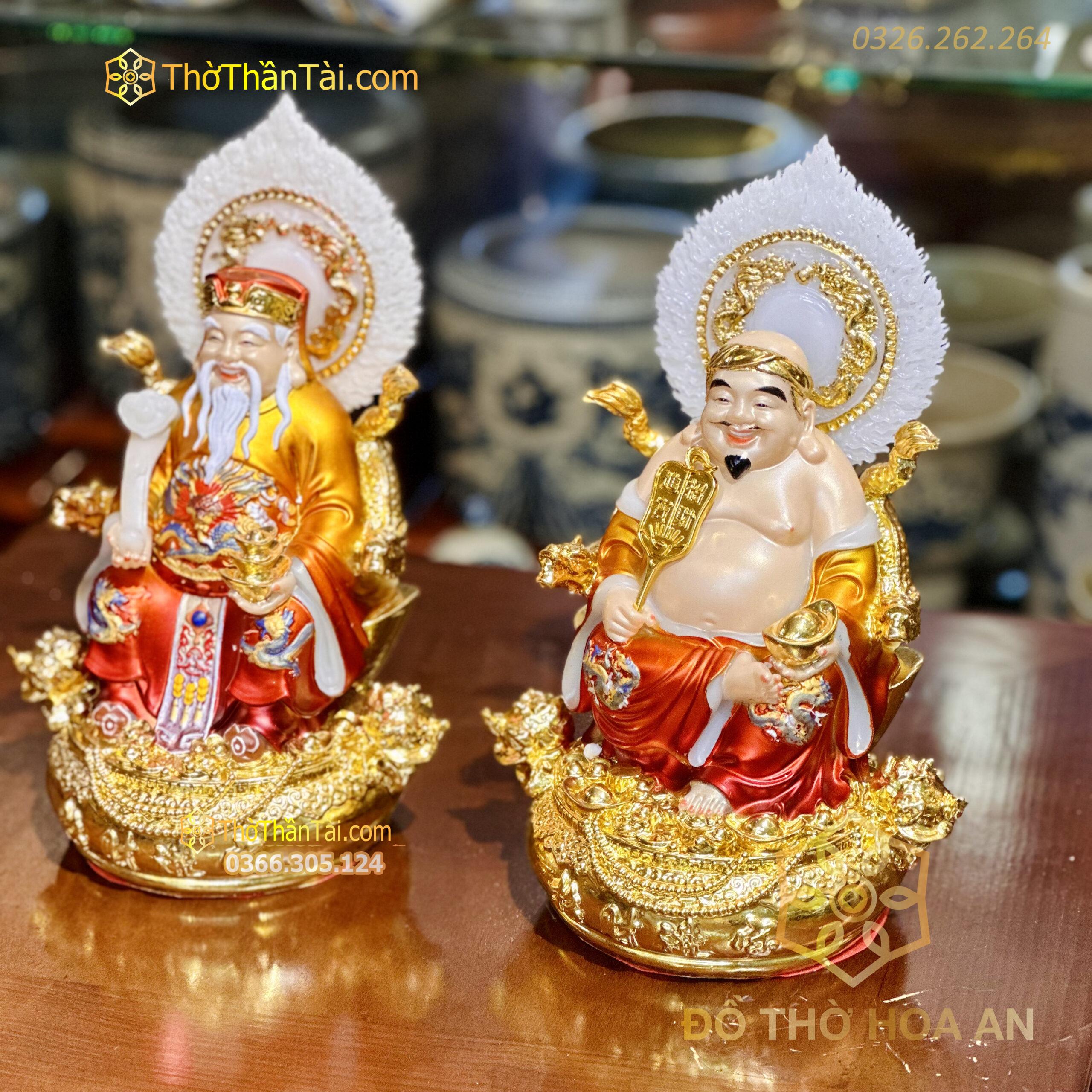 Tượng Thần Tài Thổ Địa Hiệu Ứng Đồng Gấm Đỏ