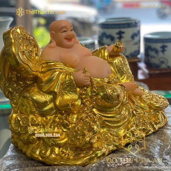 Tượng Di Lặc Như Ý Dát Vàng 24K