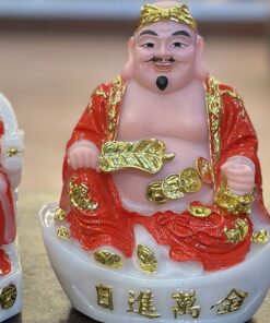 Tượng Thần Tài Thổ Địa Cục Vàng Bột Đá Đỏ
