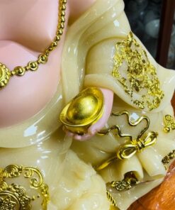 Tượng Di Lặc Phú Qúy Cóc Bột Đá Vàng