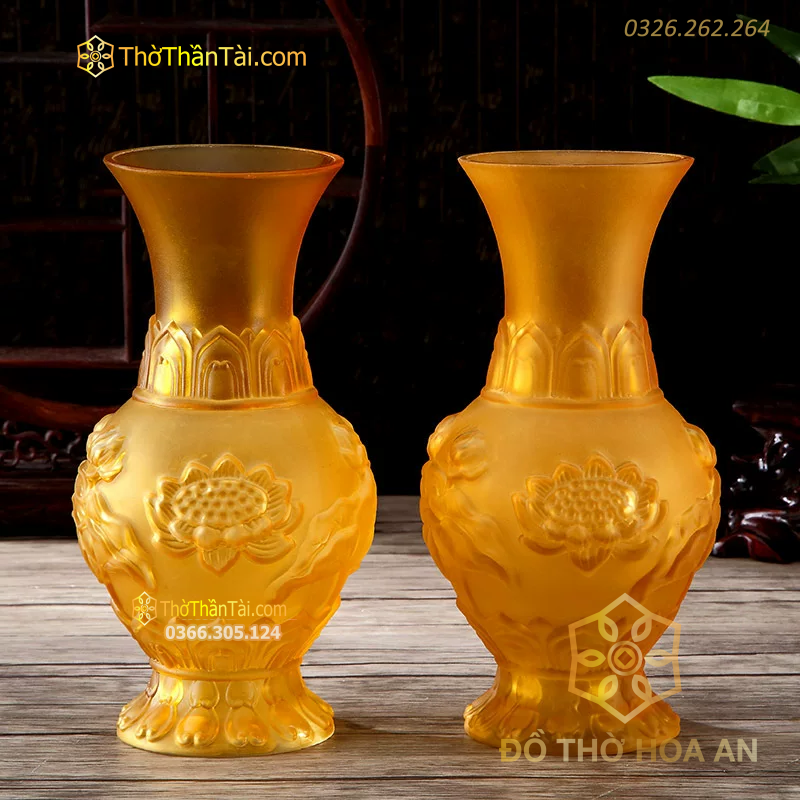 Lọ Hoa Lưu Ly Vàng
