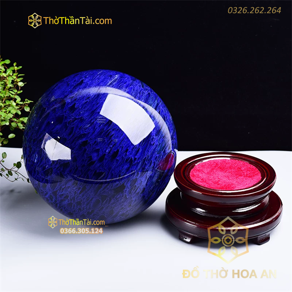 Quả Cầu Màu Xanh Biển Obsidian