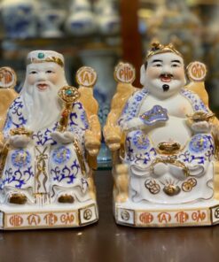Tượng Thần Tài Thổ Địa Sứ Gấm Xanh