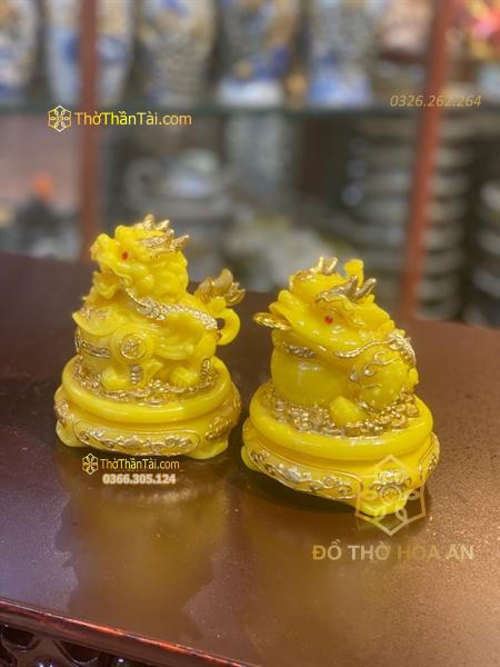Cặp Cóc Thiềm Thừ & Tỳ Hưu Phong Thủy Đế Xoay Bột Đá Vàng