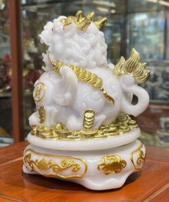 Tỳ Hưu Phong Thủy Đế Xoay Bột Đá Trắng