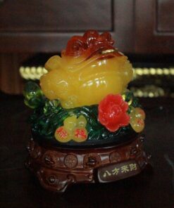Cóc Thiềm Thừ Phong Thuỷ Xoay Đế Gỗ Hồ Lô Vàng Mật Ong