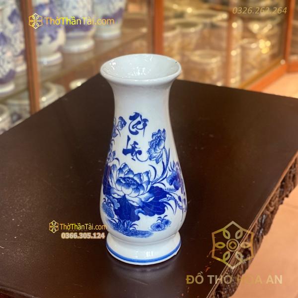 Lọ Hoa Dáng Huệ Tài Lộc Men Lam