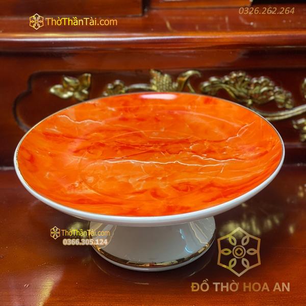 Mâm Bồng Thờ Sứ Vân Đá Đỏ