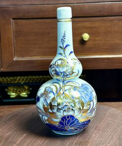 Nậm Rượu Men Lam Vẽ Vàng 24K
