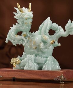 Tượng Rồng Đá Cuộn Long Châu
