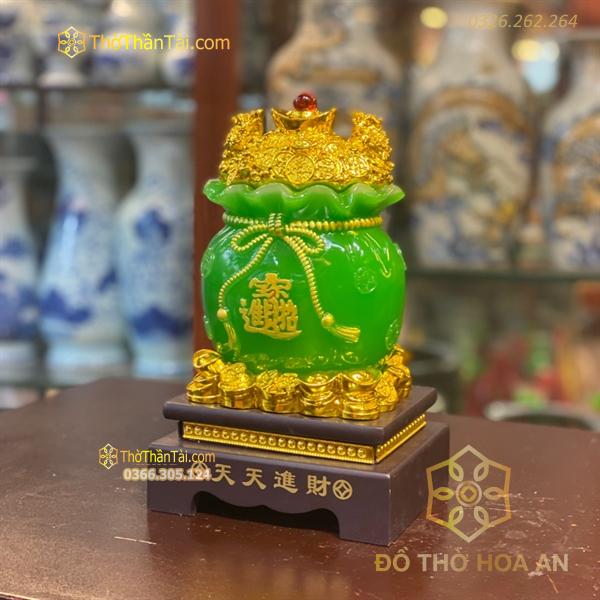 Túi Tiền Vàng Màu Xanh Chiêu Tài