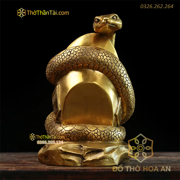 Rắn Đồng Ôm Thỏi Vàng Phong Thủy