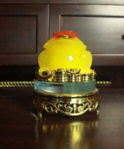 Cóc/ Thiềm Thừ Phong Thuỷ Xoay Đế Kính Vàng Mật Ong