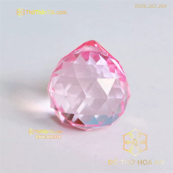 Cầu Treo Phong Thủy Pha Lê Hồng Nhạt