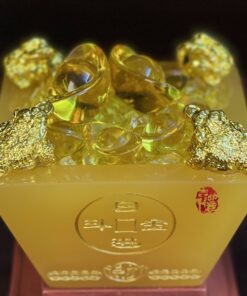 Bồn Tụ Bảo Chiêu Tài Vuông Đá Vàng