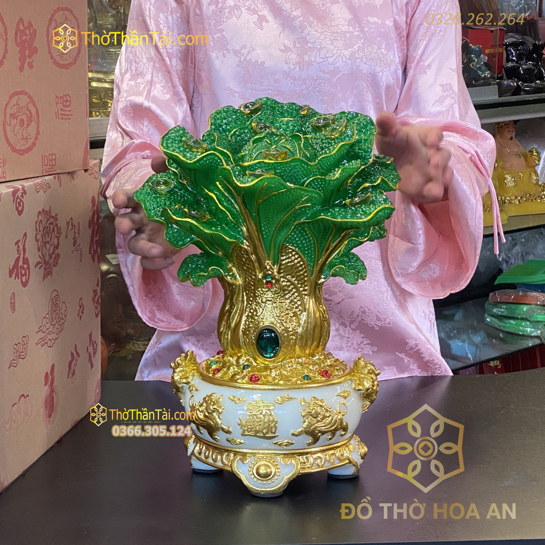 Bảo Bồn Tụ Của Cải Dát Vàng