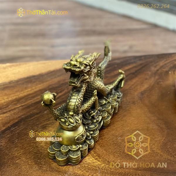 Rồng Đồng cầm Ngọc Bệ Hũ Tiền Vàng