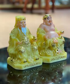 Tượng Thần Tài Thổ Địa Bột Đá Vàng Thạch Anh