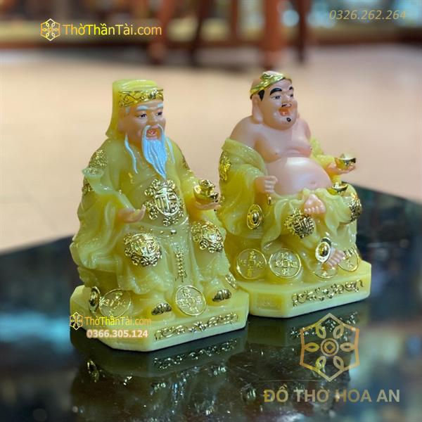 Tượng Thần Tài Thổ Địa Bột Đá Vàng Thạch Anh