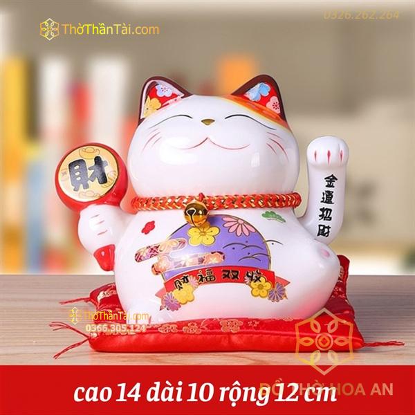 Mèo Thần Tài Maneki Neko Mini 14cm