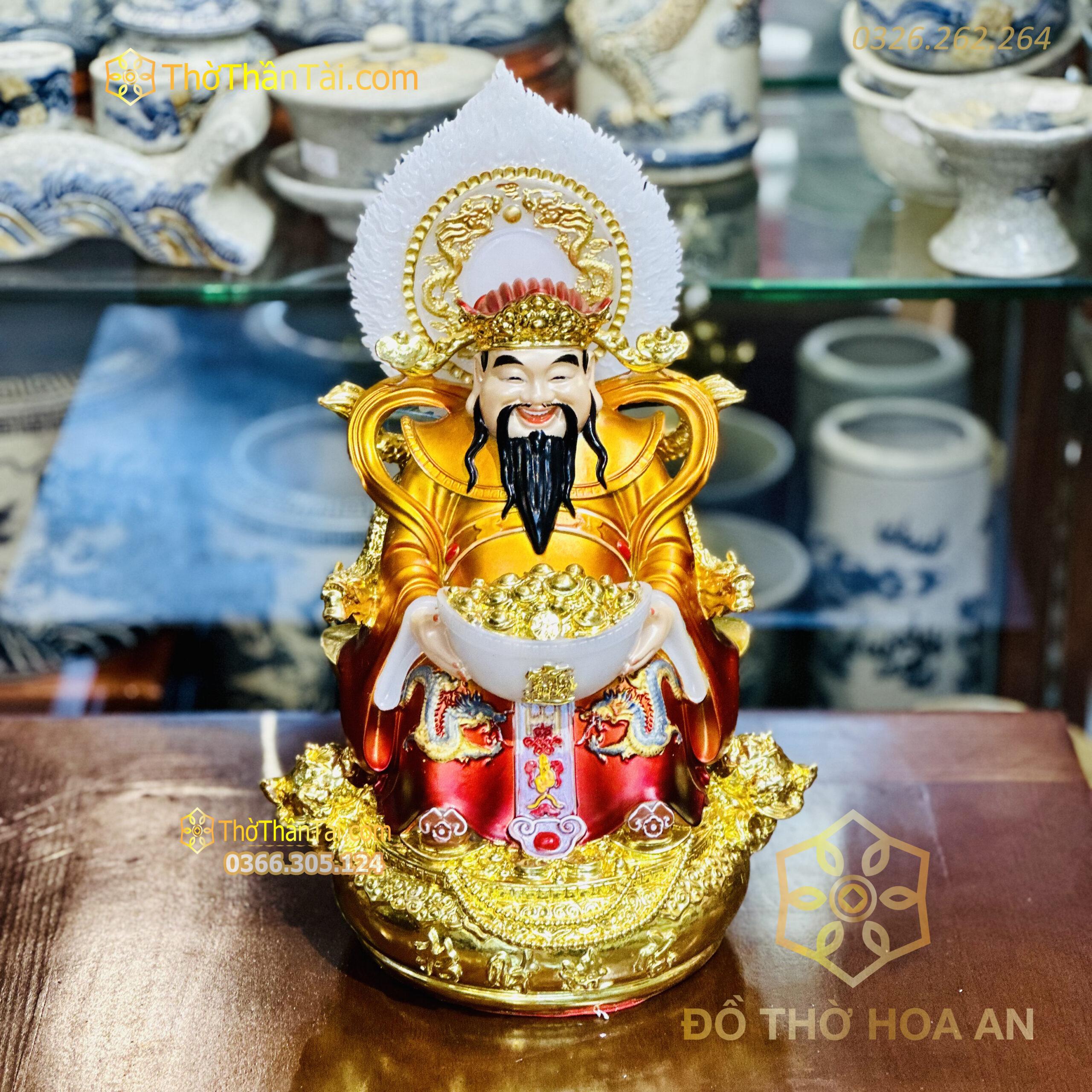 Tượng Thần Tiền Triệu Công Minh Địa Hiệu Ứng Đồng Gấm Đỏ