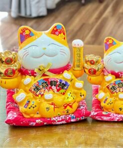 Mèo Thần Tài Vàng Bát Phương Chiêu Tài