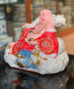Tượng Di Lặc Phú Qúy Bột Đá Đỏ