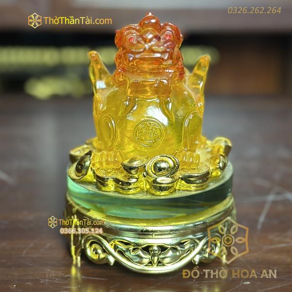 Tỳ Hưu Phong Thuỷ Xoay Đế Kính Lưu Ly Cam