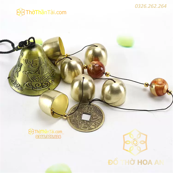 Chuông Gió Treo Đồng Rồng Phượng