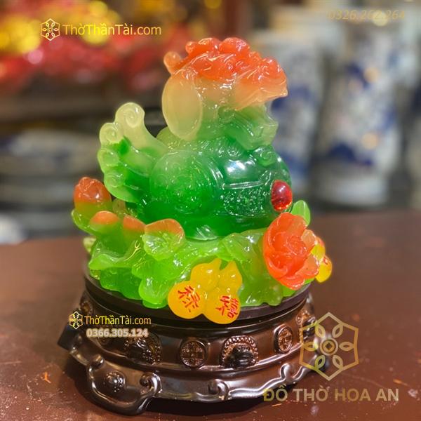 Tỳ Hưu Phong Thuỷ Xoay Đế Gỗ Hồ Lô Xanh