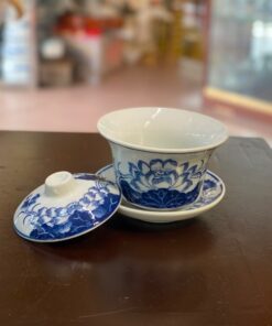 Bát Sâm/ Bát Nước Hoa Sen Men Lam
