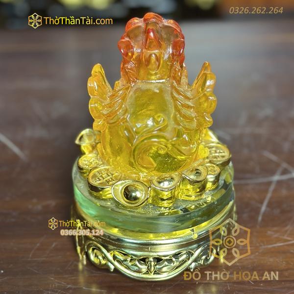 Tỳ Hưu Phong Thuỷ Xoay Đế Kính Lưu Ly Cam
