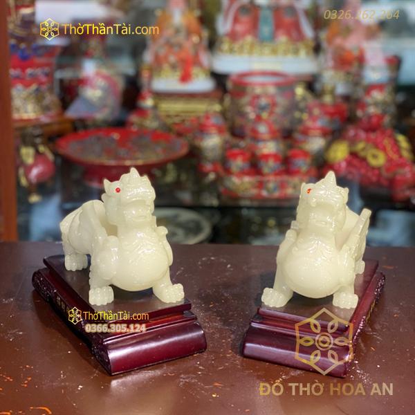 Cặp Tỳ Hưu Phong Thủy Bột Đá Trắng