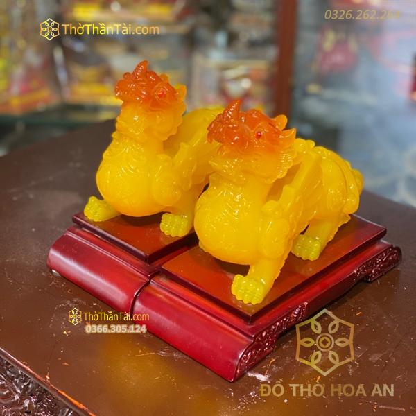 Cặp Tỳ Hưu Phong Thủy Bột Đá Vàng