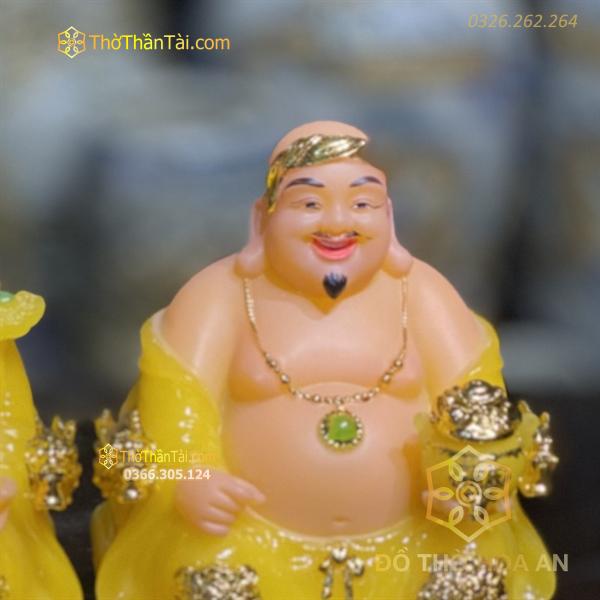 Tượng Thần Tài Thổ Địa Bột Đá Phú Quý Rồng Vàng Thạch Anh