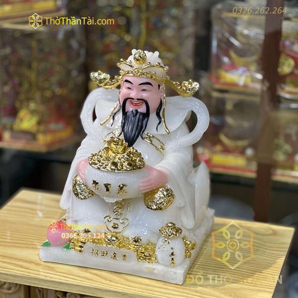 Tượng Thần Phát/Tượng Triệu Công Minh Phú Qúy Bột Đá Trắng