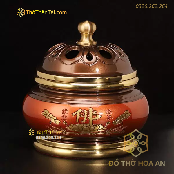 Đốt Trầm Đồng Nâu Khắc Chứ Nổi Đài Loan