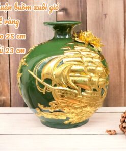 Bình Hút Lộc Thuận Buồm Xuôi Gió Men Dát Vàng
