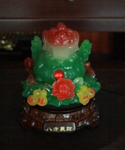 Tỳ Hưu Phong Thuỷ Xoay Đế Gỗ Hồ Lô Xanh