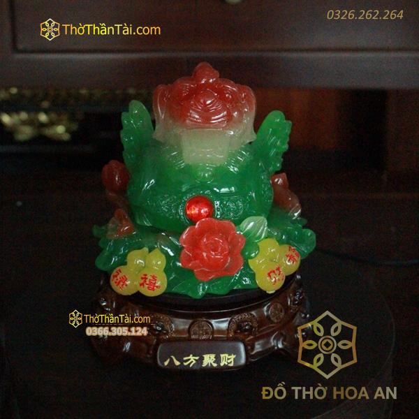 Tỳ Hưu Phong Thuỷ Xoay Đế Gỗ Hồ Lô Xanh