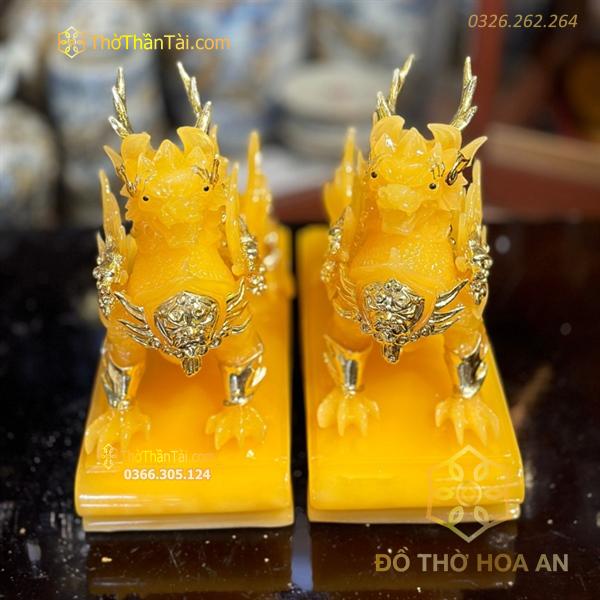 Cặp Tỳ Hưu Bột Đá Vàng