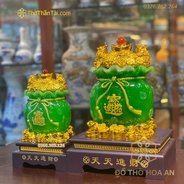 Túi Tiền Vàng Màu Xanh Chiêu Tài